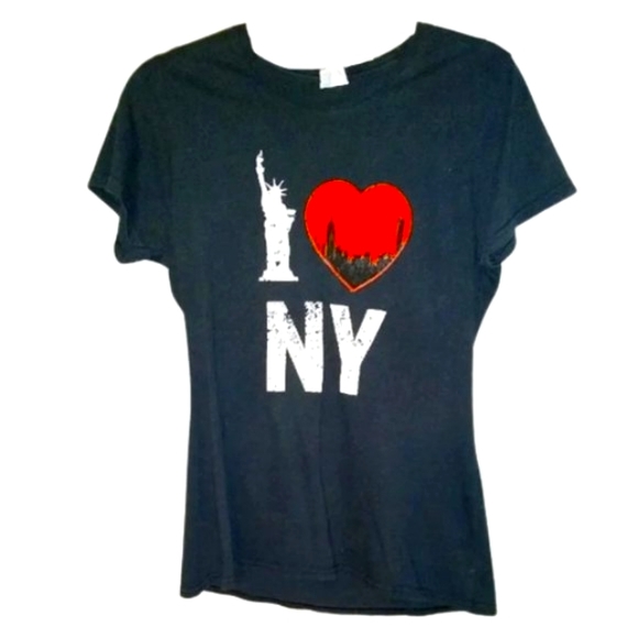 Vintage Black Tshirt Statue of Liberty T Shirt New York Tee I Love NY I♥️NY - Picture 1 of 6